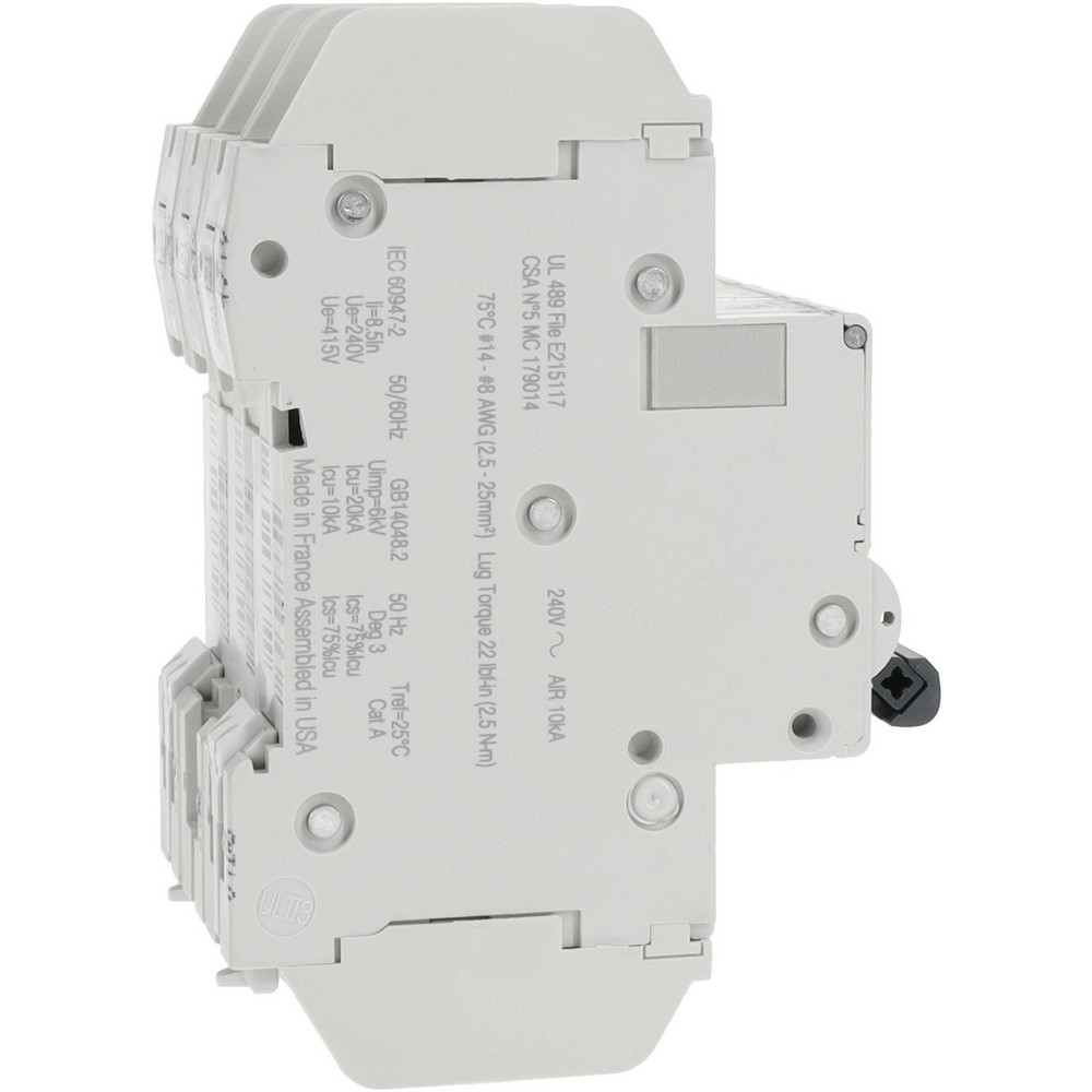 Schneider Electric 10 Amp, 125 VDC, 240 VAC, 60 VDC, 3 Pole, DIN Rail Mount, Fixed Mount Miniature Circuit Breaker - 60177