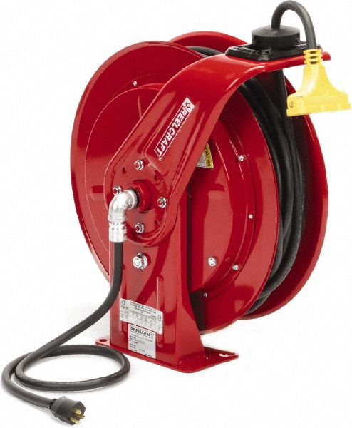 Reelcraft Cord & Cable Reel: 12 AWG, 100' Long, Triple-Tap Outlet End - L 70100 123 9