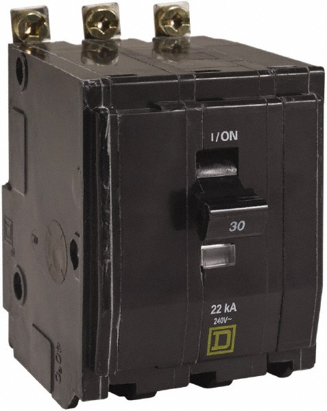 Square D 15 Amp, 240 VAC, 3 Pole, Bolt On Miniature Circuit Breaker - QOB315VH