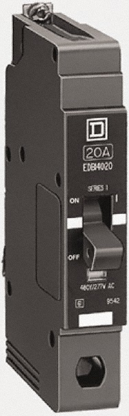 Square D Circuit Breakers: Circuit Breaker Type: Miniature; Amperage: 20; Voltage: 600V - EGB26020