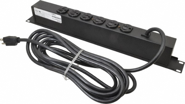 Wiremold 6 Outlets, 120 Volts, 15 Amps, 15' Cord, Power Outlet Strip - JO6B2B