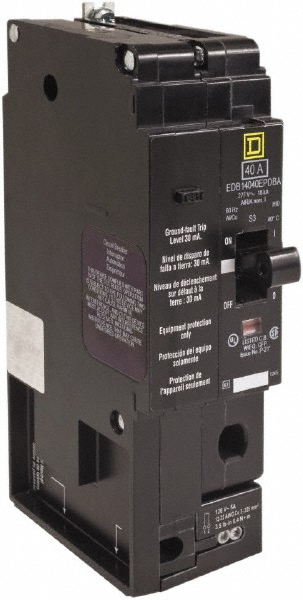 Square D Circuit Breakers; Circuit Breaker Type: Miniature Circuit Breaker; Milliamperage (mA): 15 A; 15; Number of Poles: 1; Tripping Mechanism: Thermal-Magnetic; Terminal Connection Type: Lug; Mounting Type: Bolt-On; Voltage: 277 V ac; Overall Depth: 4.0500 in; 103 mm; Overall Height: 5.6600 in; 144 mm - EJB14015EPD