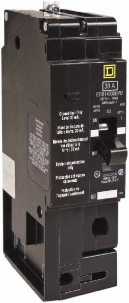 Square D Circuit Breakers; Circuit Breaker Type: Miniature Circuit Breaker; Milliamperage (mA): 15 A; 15; Number of Poles: 1; Tripping Mechanism: Thermal-Magnetic; Terminal Connection Type: Lug; Mounting Type: Bolt-On; Voltage: 277 V ac; Overall Depth: 4.0500 in; 103 mm; Overall Height: 5.6600 in; 144 mm - EJB14015EPD