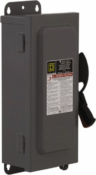 Square D Safety Switch: NEMA 1, 100 Amp, 600VAC/VDC, Fused - H463