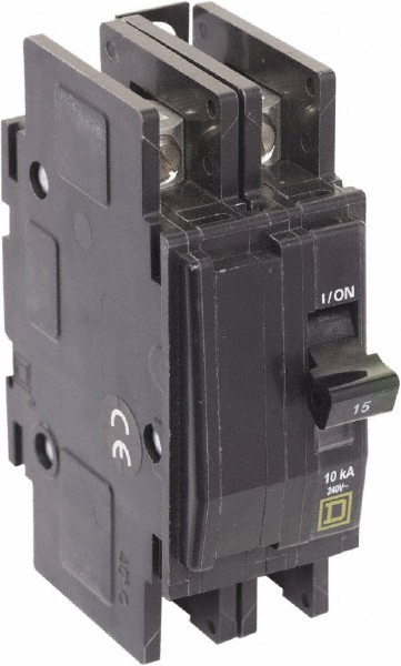Square D 15 Amp, 240 VAC, 3 Pole, Panel Mount Miniature Circuit Breaker - QOU3151021