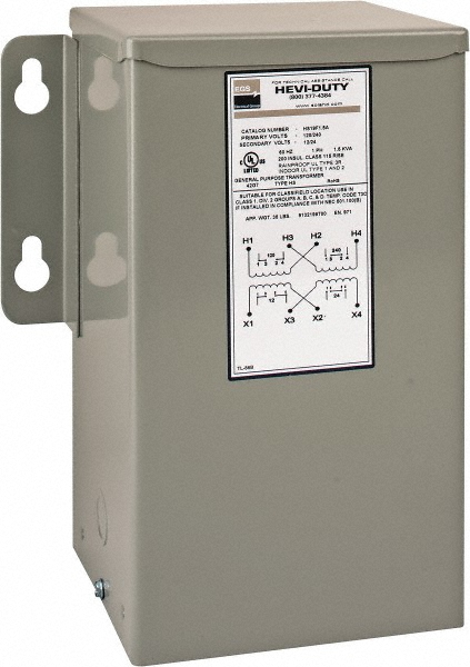 Sola/Hevi-Duty 120/240 Input Volt, 12/24 Output Volt, 60 Hz, Buck Boost Transformer - HS19F1.5A