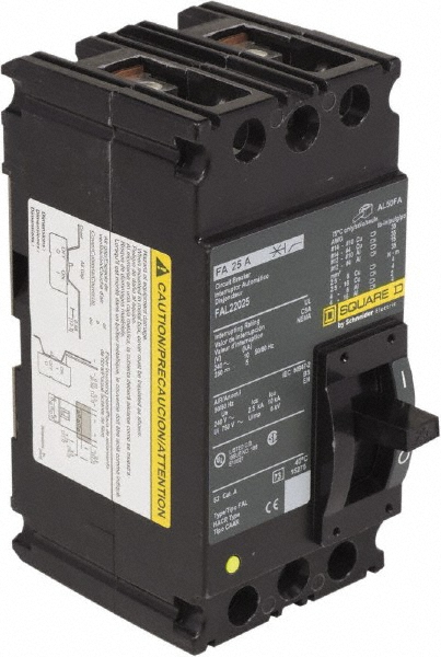 Square D 25 Amp, 240 VAC, 2 Pole, Individually Mounted Molded Case Circuit Breaker - FAL22025