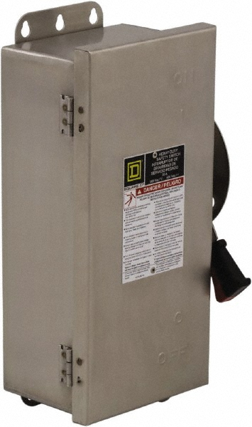 Square D Safety Switch: NEMA 12 & 3R, 30 Amp, 600VAC/VDC - HU461AWKEI