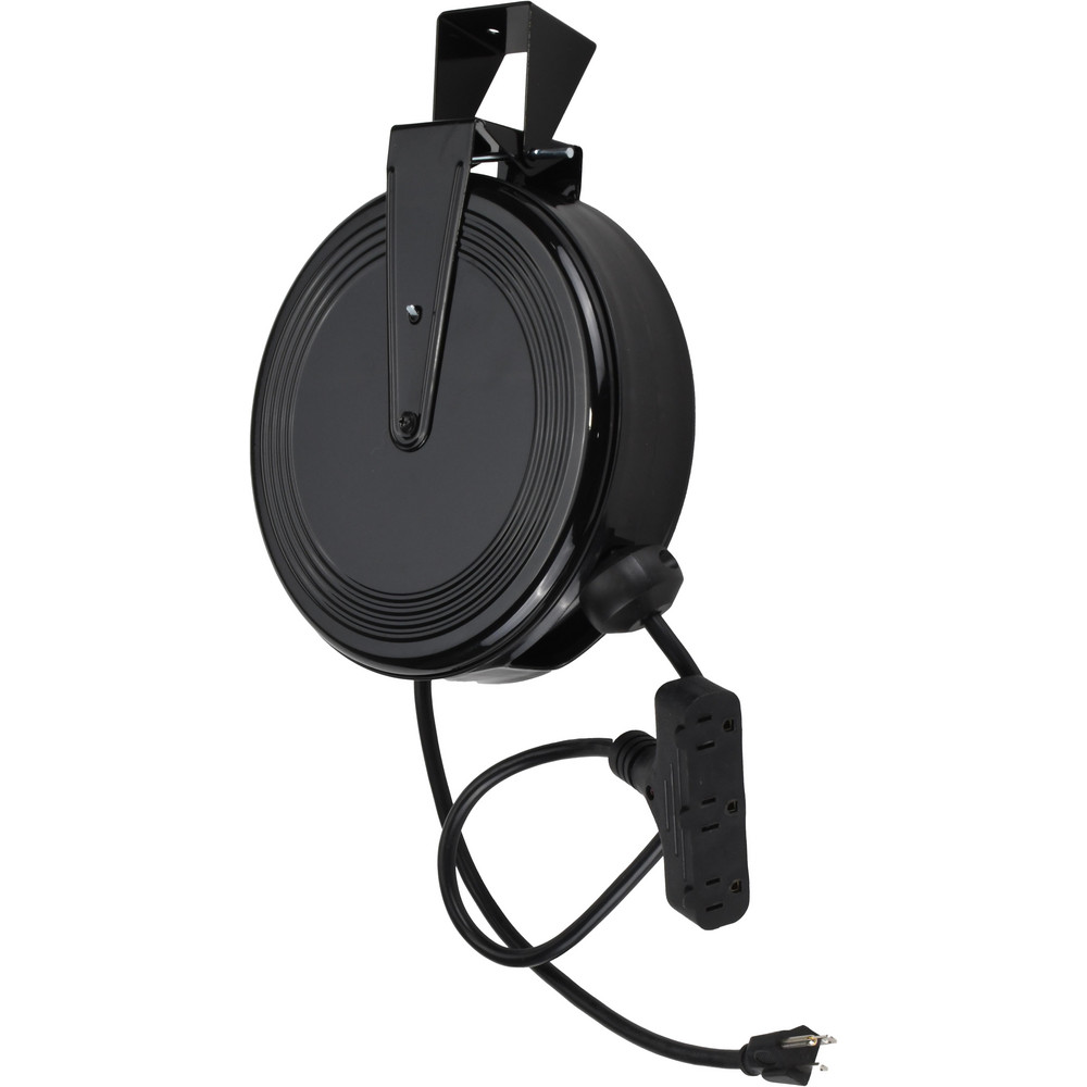 Value Collection Cord & Cable Reel: 12 AWG, 65' Long, Quad Tap NEMA 5-15 End - 8665TFQ