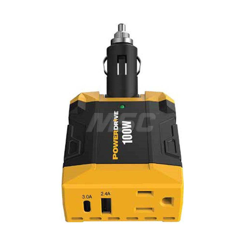 PowerDrive Automotive Power Inverter: 12.00 Input, 100 Output, 100 Peak Wattage, Plug-In - PWD100D