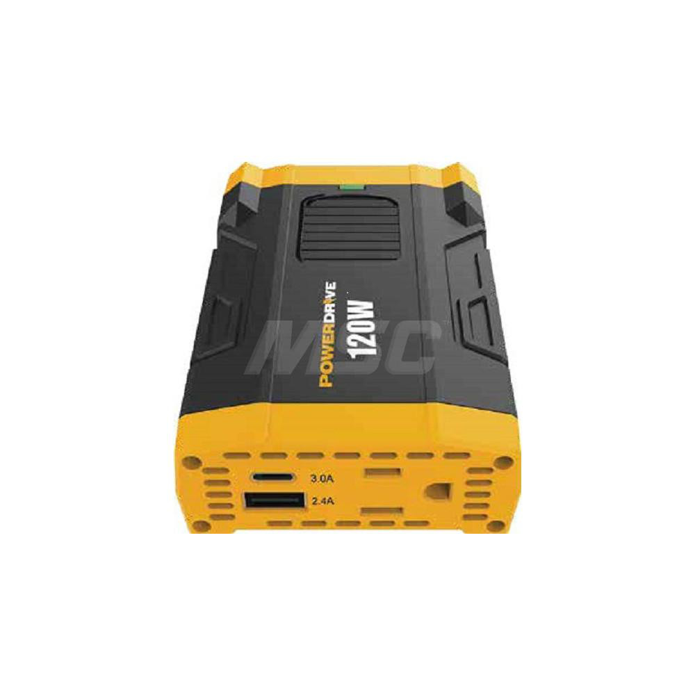 PowerDrive Automotive Power Inverter: 12.00 Input, 100 Output, 100 Peak Wattage, Plug-In - PWD100D