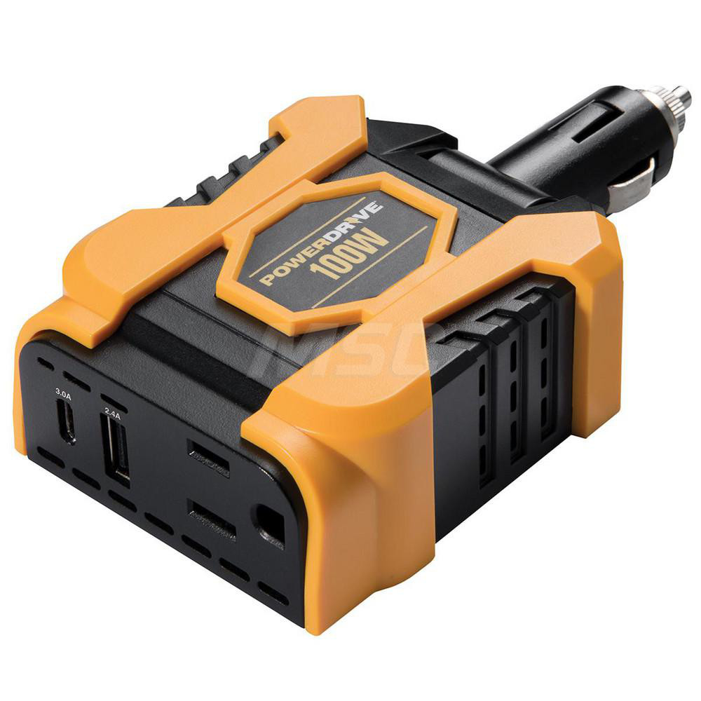 PowerDrive Automotive Power Inverter: 12.00 Input, 100 Output, 100 Peak Wattage, Plug-In - PWD100D