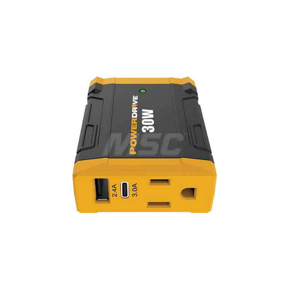 PowerDrive Automotive Power Inverter: 12.00 Input, 100 Output, 100 Peak Wattage, Plug-In - PWD100D