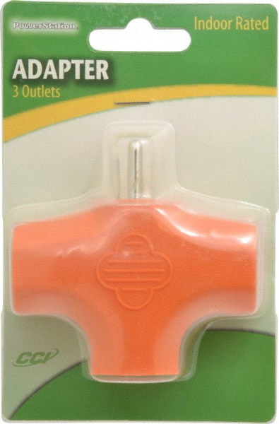 Woodhead Electrical 1 Outlet, 125 VAC, 15 Amp, Yellow, Single Outlet Adapter - 1712