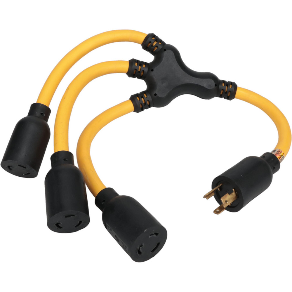 Woodhead Electrical 1 Outlet, 125 VAC, 15 Amp, Yellow, Single Outlet Adapter - 1712