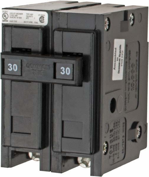 Eaton Cutler-Hammer 30 Amp, 120/240 VAC, 24 VDC, 48 VDC, 80 VDC, 1 Pole, Plug In Miniature Circuit Breaker - HQP1030