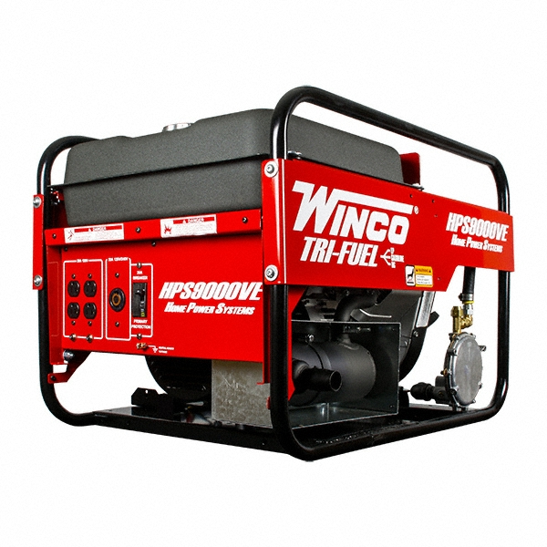 Winco Inc Portable Power Generator: Gasoline, Liquid Propane (LP) & Natural Gas, Electric & Pull - HPS9000E