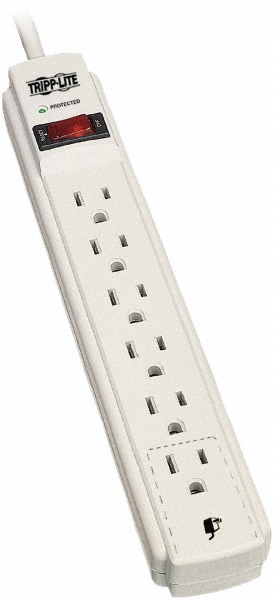 Wiremold 10 Outlets, 120 Volts, 20 Amps, 6' Cord, Power Outlet Strip - 4810BCS20R