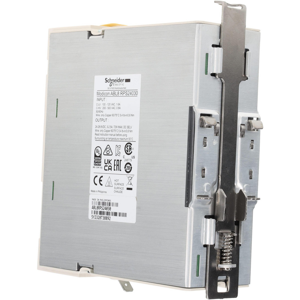 Schneider Electric 72 Watt, 3 Amp, 100 to 120 VAC, 200 to 500 VAC Input, 24 VDC Output, DIN Rail Power Supply - ABL8RPS24030