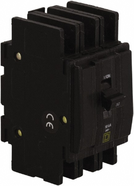Square D 25 Amp, 240 VAC, 3 Pole, DIN Rail Mounted, Flush Mount, Surface Mount Miniature Circuit Breaker - QOU325B