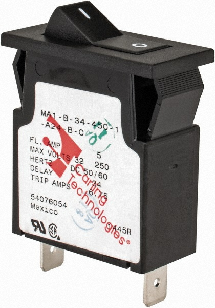 Carling Switch 5 Amp, 277 VAC, 65 VDC, 1 Pole, Panel Mount Miniature Circuit Breaker - MA1-B-34-450-1-