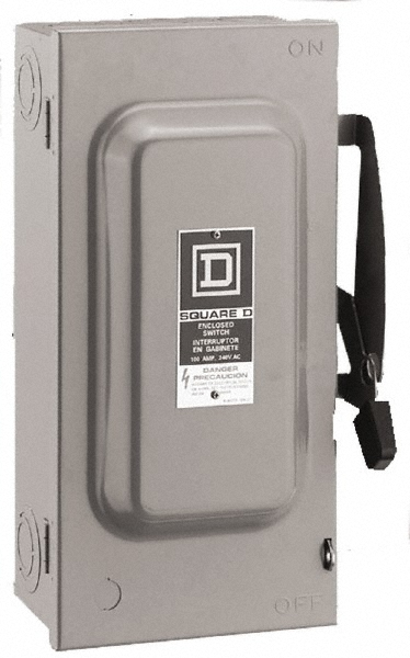 Square D Safety Switch: NEMA 12 & 3R, 60 Amp, 250VDC & 600VAC - HU362AWCVW