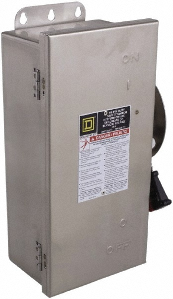 Square D Safety Switch: NEMA 12, 3, 3R, 4 & 4X, 60 Amp, 600VAC - HU662DS
