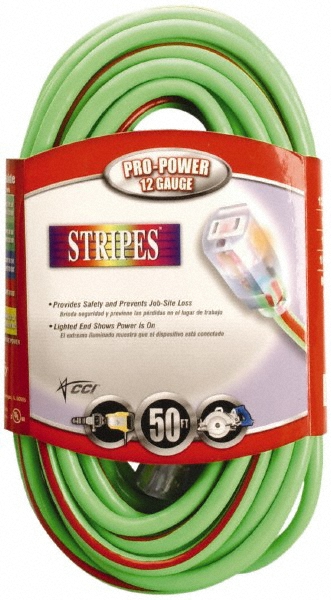 Southwire 50', 12/3 Gauge/Conductors, Pink/Lime Green Outdoor Extension Cord - 2548SW0077