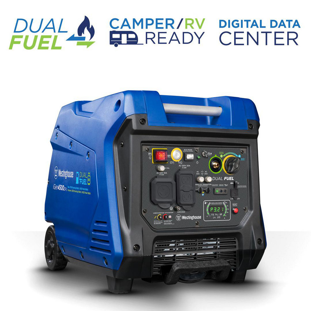 Simpson Portable Power Generator: Gasoline, 3,600W, 8 h, Recoil - 70068