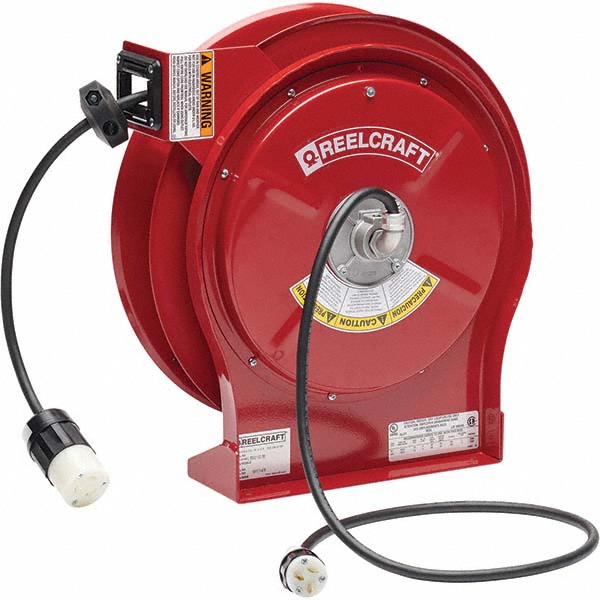 Reelcraft Cord & Cable Reel: 12 AWG, 50' Long, Twist Lock Receptacle End - L 5550 123 3B