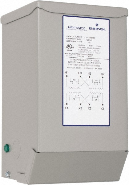 Sola/Hevi-Duty 120/240 Input Volt, 12/24 Output Volt, 60 Hz, Buck Boost Transformer - HS19F500B