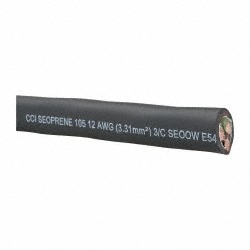 Southwire 12/2 Gauge/Conductors, Black Outdoor Replacement Cord, Priced as 1' Increments, Minimum Cut Length is 125', 250' Total Coil Length - 55043204