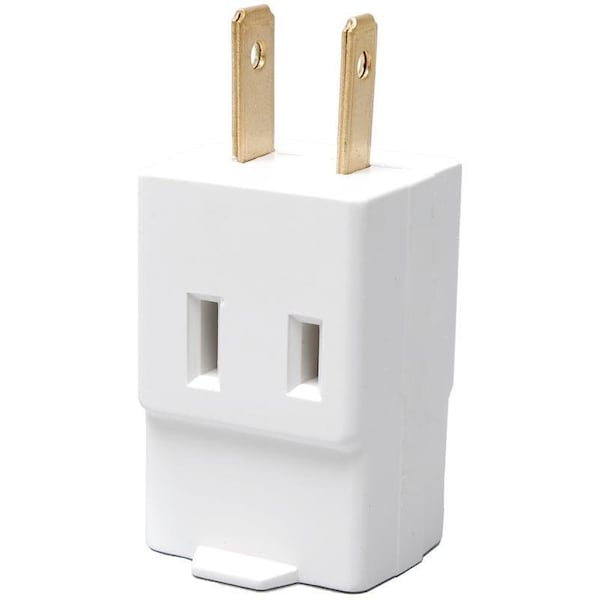 Eaton Wiring Devices Outlet Tap, 2 -Pole, 15 A, 125 V, 3 -Outlet, NEMA: NEMA 1-15R, White - BP4400W