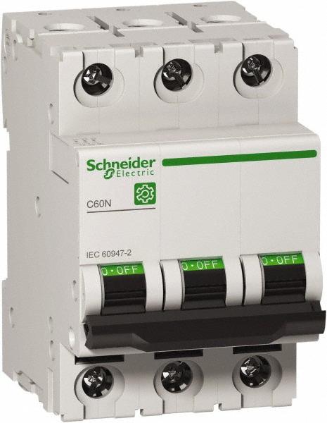Schneider Electric 63 Amp, 440 VAC, 2 Pole, DIN Rail Mounted Miniature Circuit Breaker - A9N18456