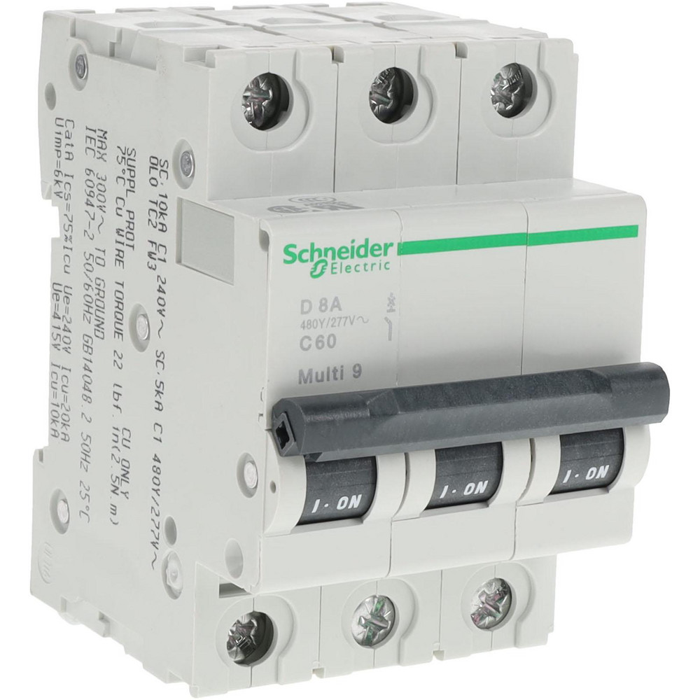 Schneider Electric 8 Amp, 3 Pole, DIN Rail Mount Standard Circuit Breaker - MG24537