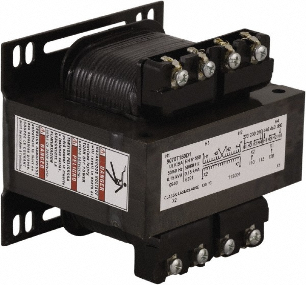 Square D 150 VA, Top Mount Fuse Block Control Transformer - 9070T150D32S12