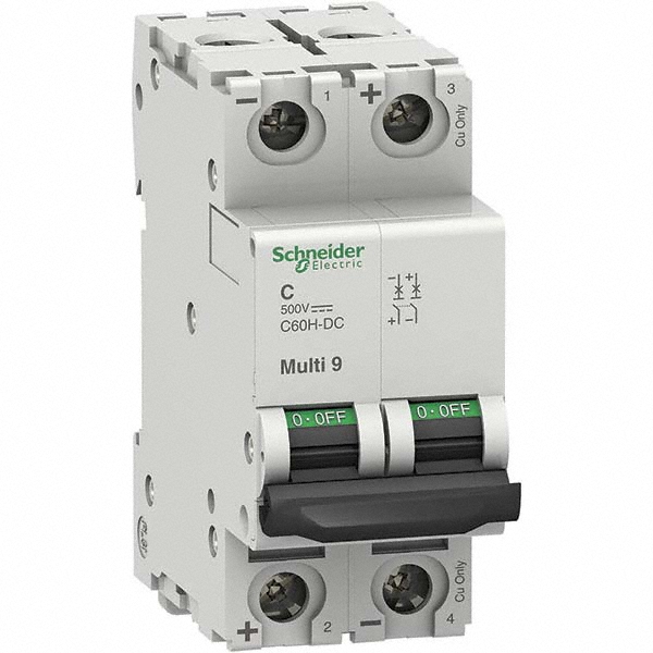 Schneider Electric 8 Amp, 125 VDC, 240 VAC, 60 VDC, 1 Pole, DIN Rail Mount, Fixed Mount Miniature Circuit Breaker - 60160