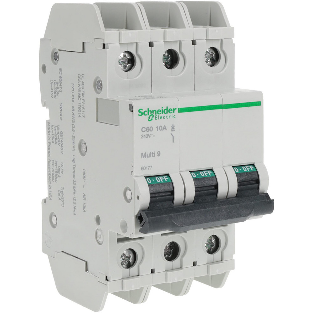 Schneider Electric 8 Amp, 125 VDC, 240 VAC, 60 VDC, 1 Pole, DIN Rail Mount, Fixed Mount Miniature Circuit Breaker - 60160