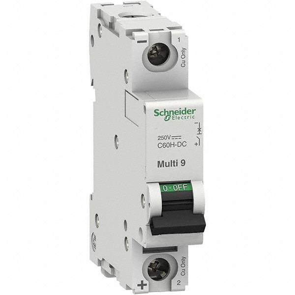 Schneider Electric 8 Amp, 125 VDC, 240 VAC, 60 VDC, 1 Pole, DIN Rail Mount, Fixed Mount Miniature Circuit Breaker - 60160