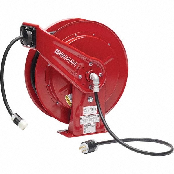Reelcraft Cord & Cable Reel: 12 AWG, 75' Long, Single Outlet End - L 70075 123 3AC