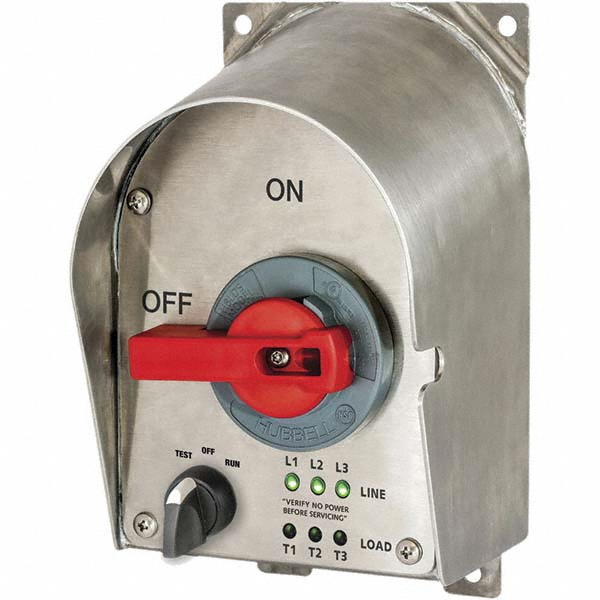 Hubbell Wiring Device-Kellems Cam & Disconnect Switch: Enclosed, 30 Amp, 600VAC, 3 Phase - HBLDS3SSRMQR2