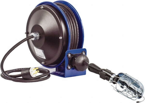 CoxReels Cord & Cable Reel: 16 AWG, 35' Long, Incandescent Hand Lamp with Tool Tap Plug End - PC13-3516-E