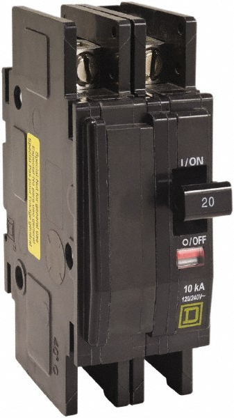 Square D 35 Amp, 120/240 VAC, 2 Pole, DIN Rail Mounted, Flush Mount, Surface Mount Miniature Circuit Breaker - QOUR235