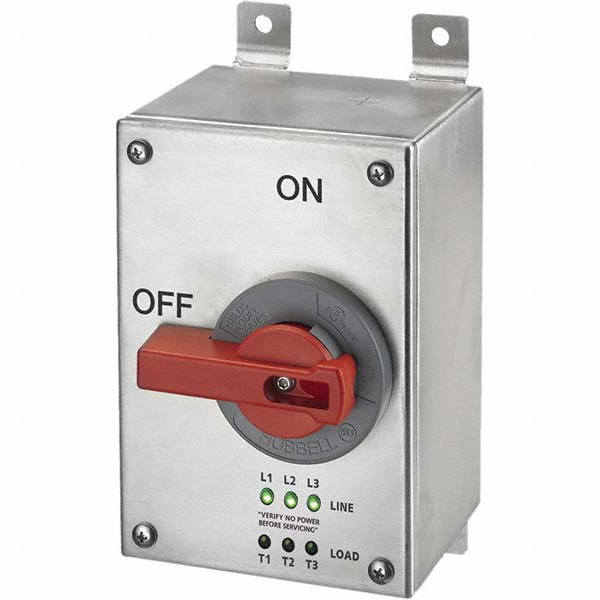 Hubbell Wiring Device-Kellems Cam & Disconnect Switch: Enclosed, 30 Amp, 600VAC, 1 Phase - HBLDS3SSRCP