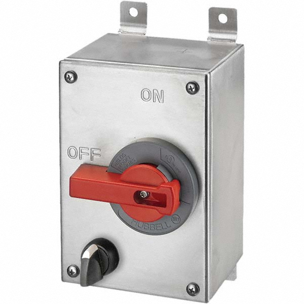 Hubbell Wiring Device-Kellems Cam & Disconnect Switch: Enclosed, 30 Amp, 600VAC, 1 Phase - HBLDS3SSRCP