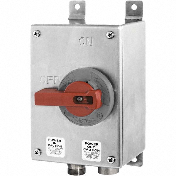 Hubbell Wiring Device-Kellems Cam & Disconnect Switch: Enclosed, 30 Amp, 600VAC, 1 Phase - HBLDS3SSRCP