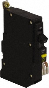 Square D 15 Amp, 120 VAC, 1 Pole, Bolt On Residual Current Circuit Breaker with Overcurrent Protection - QOB115GFI