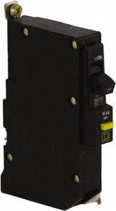 Square D 15 Amp, 120 VAC, 1 Pole, Bolt On Residual Current Circuit Breaker with Overcurrent Protection - QOB115GFI