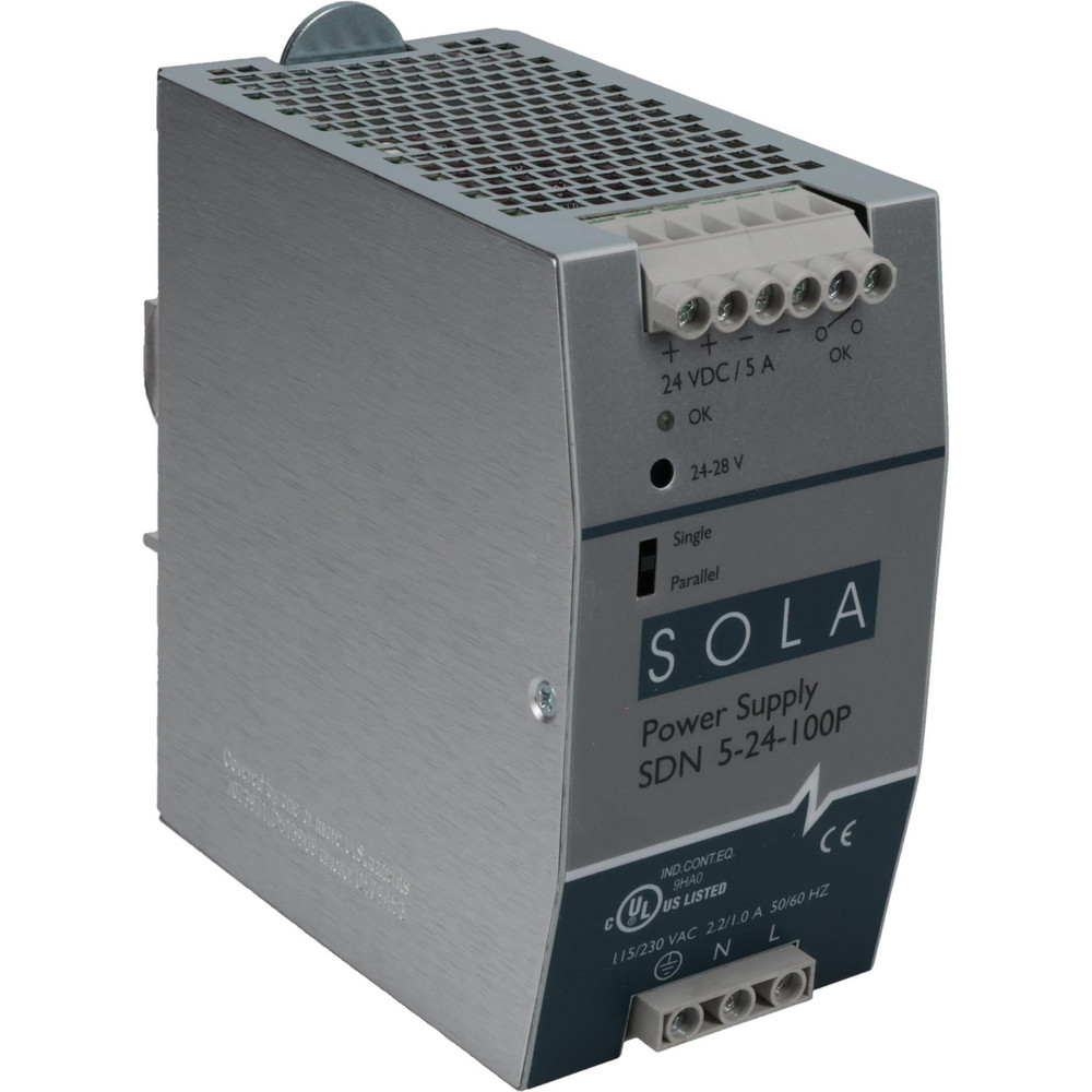 Sola/Hevi-Duty 100 Watt, 0.60 Amp, 264 VAC, 375 VDC Input, 24 to 28 VDC Output, DIN Rail Power Supply - SDP06-24-100T