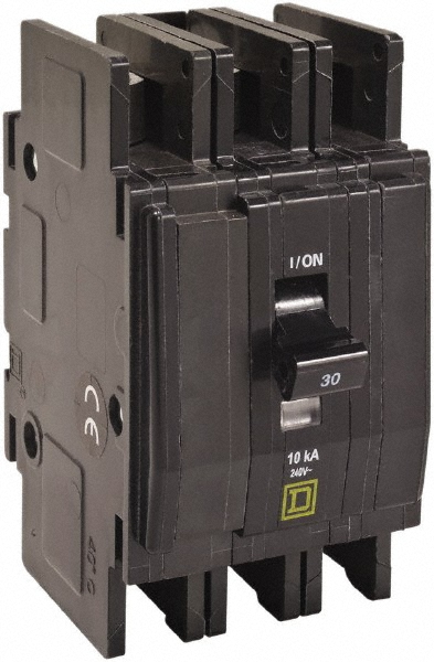 Square D 50 Amp, 240 VAC, 3 Pole, DIN Rail Mounted, Flush Mount, Surface Mount Miniature Circuit Breaker - QOUR350